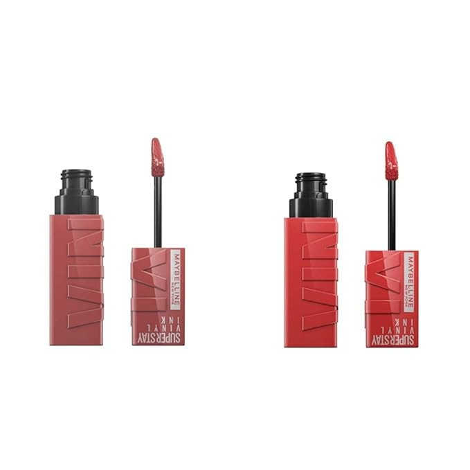 Maybelline Super Stay Vinyl Ink Liquid Lipstick Makeup, Peachy and Cheeky Bundle | Amazon (US)