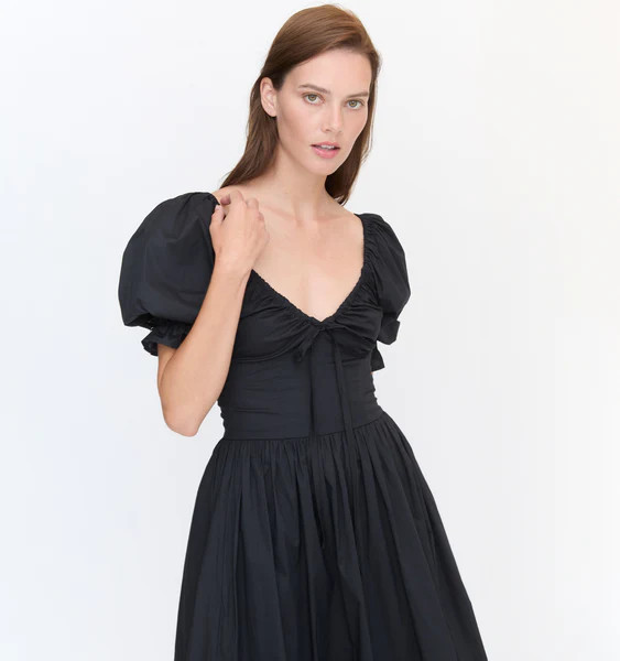 The Ophelia Dress - Black Cotton Voile | Hill House Home US