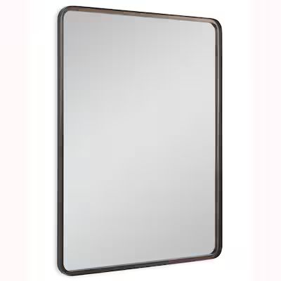 allen + roth 30-in W x 40-in H Dark Bronze with Gold Highlights Framed Wall Mirror | Lowe's