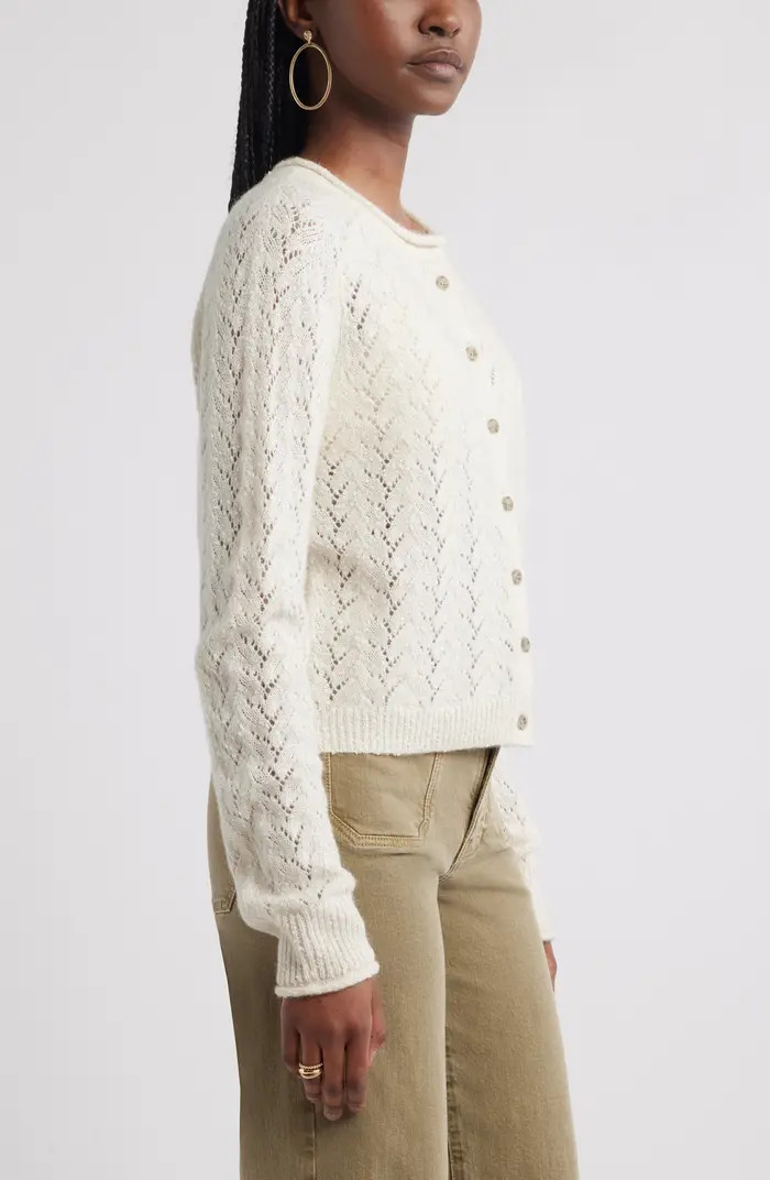 Treasure & Bond Nep Pointelle Cardigan | Nordstrom | Nordstrom