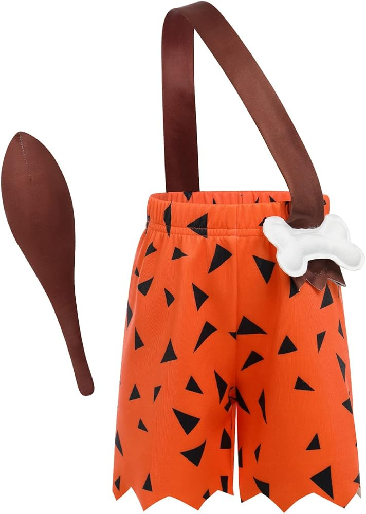 Kids Caveman Costume Historical Stone Age Birthday Outfits for Girls Boys Halloween Dress Up Part... | Amazon (US)