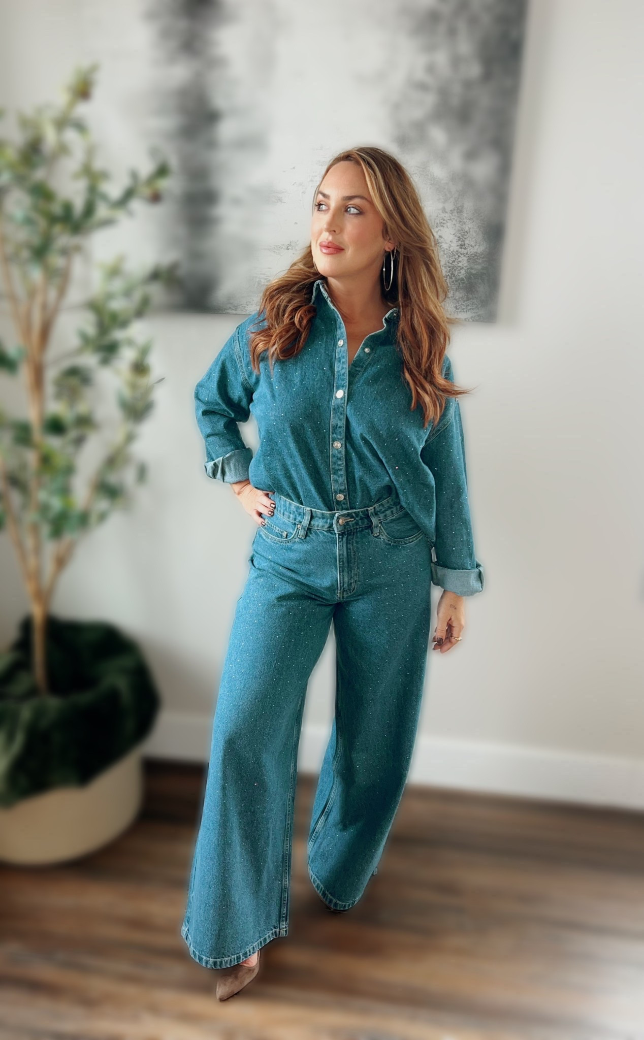 I’m DYING over this rhinestone denim set — how cute is it?! 💎 The quality is amazing, the rhinestones are dainty and subtle but give just enough sparkle to make it a fun, elevated look. Totally wearing this to Thanksgiving because it’s comfy and stylish!

rhinestone denim shirt, wide leg denim pants, denim on denim outfit, fall outfit ideas, Thanksgiving outfit, Walmart fashion, midsize outfit inspiration, affordable holiday outfit, trendy denim set, sparkly denim look, classic denim style, chic casual outfit

#LTKMidsize #LTKFindsUnder50 #LTKHoliday