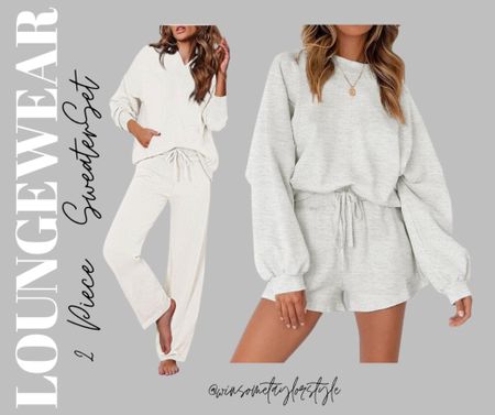 Oversized Batwing Sleeve Lounge short Sets and pants set perfect for fall.  ✨ Click on the “Shop Fashion collage” collections on my LTK to shop.  Have an amazing day. xoxo

#LTKSeasonal #LTKstyletip #LTKfindsunder100