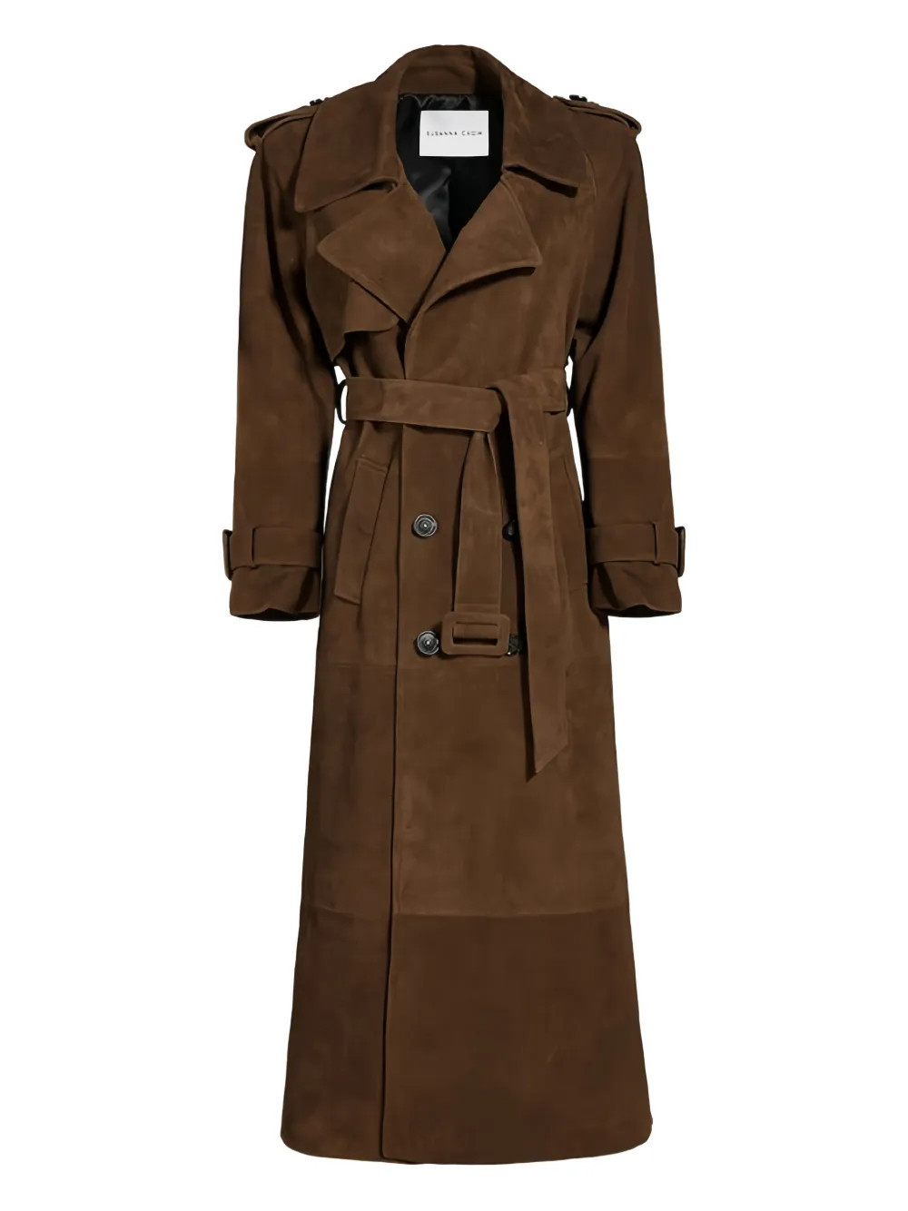 Susanna Chow Madison suede trench coat - Brown | Farfetch Global