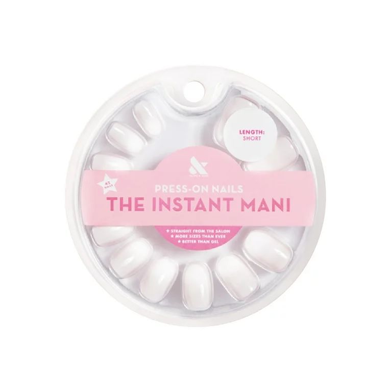 Olive & June Press-on Artificial Nails, Round Short, CCT Gradient, White/Pink, 42 Ct | Walmart (US)