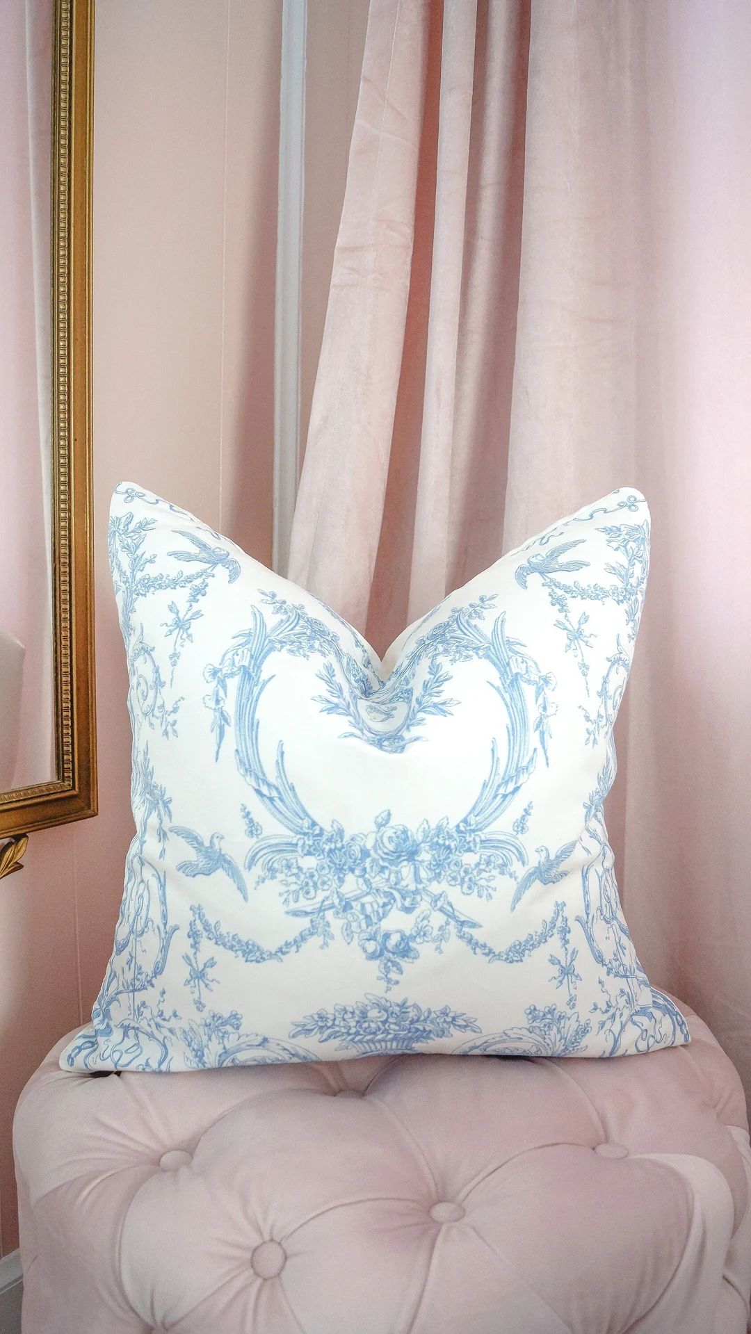 Blue & White Victorian Pillow Cover, French, Rococo Victorian Pillow Cover, | Etsy (US)