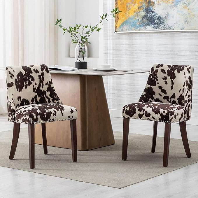 Mid Century Modern Dining Chairs Set of 2 Upholstered Velvet Accent Chairs Wooden Side Chair for ... | Amazon (US)