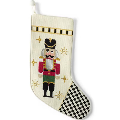 Lands' End Needlepoint Christmas Stocking - One Size Fits Most - Nutcracker | Target