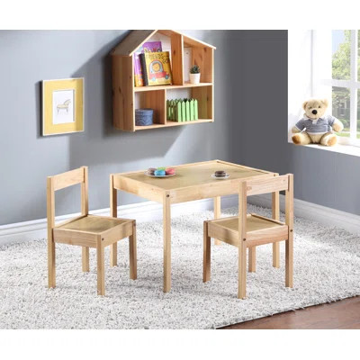 Della 3 Piece Kids Table & Chair Set | Wayfair North America