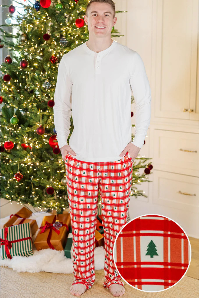 Mens: Laid Back Red Novelty Bamboo Pajama Set | The Mint Julep Boutique