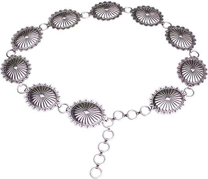 Western Metal Oval Concho Chain Belt No.1 | Amazon (US)
