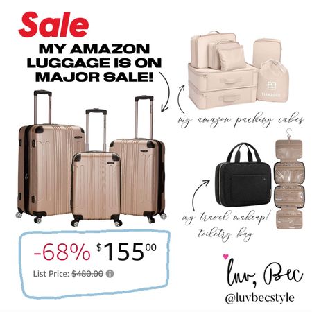 My luggage set from amazon is on major sale 68% off! Also linking my packing cubs and makeup toiletry case  

#LTKsalealert #LTKSeasonal #LTKtravel