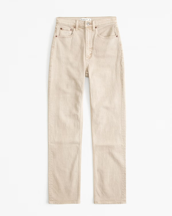 Women's Ultra High Rise Ankle Straight Jean | Women's Clearance | Abercrombie.com | Abercrombie & Fitch (US)