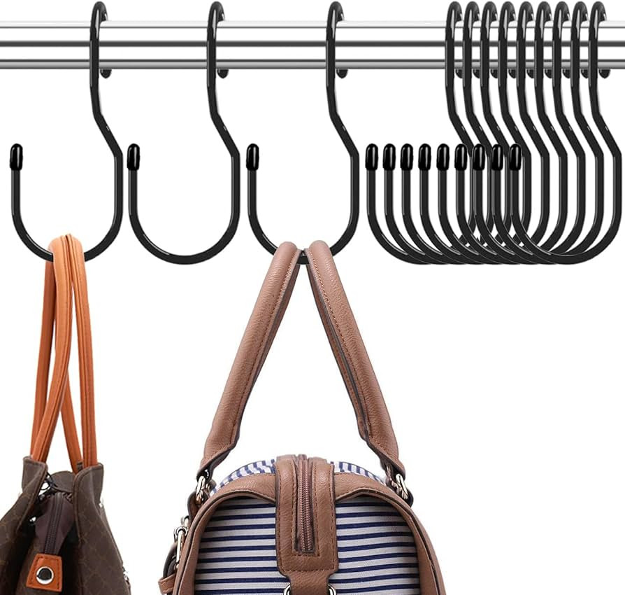 Purse Hanger for Closet, Unique Twist Design Bag Hanger Purse Hooks, 5 inch Large Size Closet Rod... | Amazon (US)