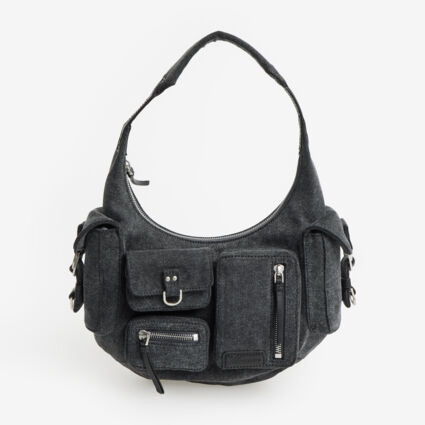 Dark Shadow Grey Shoulder Bag | TK Maxx
