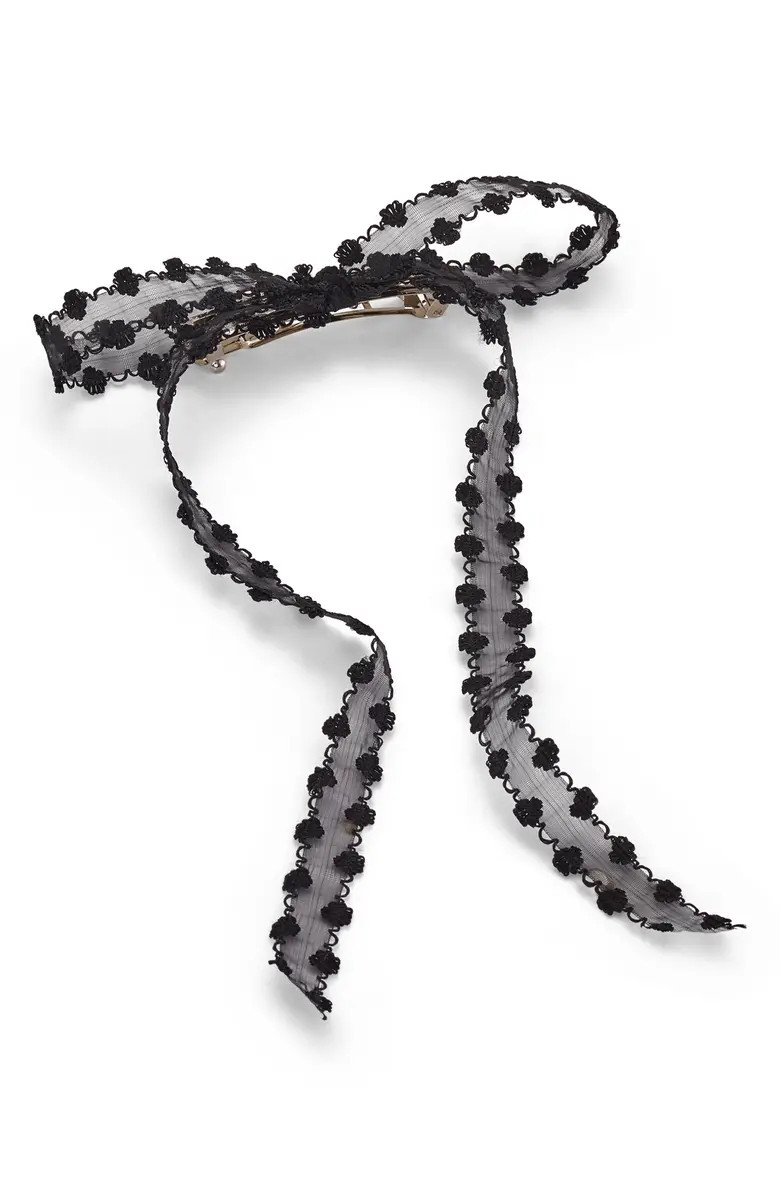 LELET NY Willow Embroidered Ribbon Bow Barrette | Nordstrom | Nordstrom