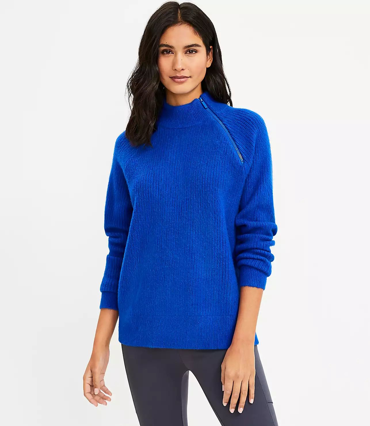 Lou & Grey Zip Turtleneck Sweater | LOFT
