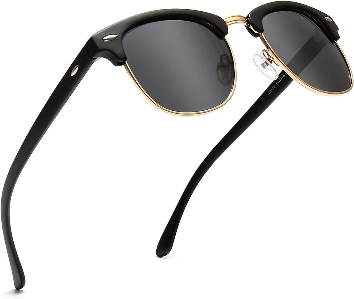 SUNGAIT Classic Half Frame Retro Sunglasses with Polarized Lens | Amazon (US)