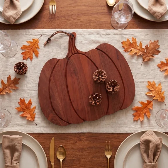 My Texas House Wood Pumpkin-Shaped Serving Board, Brown, 12" x 13" | Walmart (US)