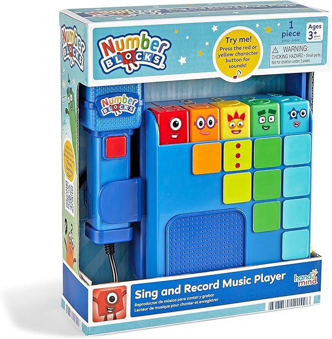 hand2mind Numberblocks Sing and Record Music Player, Kids Karaoke Microphone, Musical Toys, Toddl... | Amazon (US)