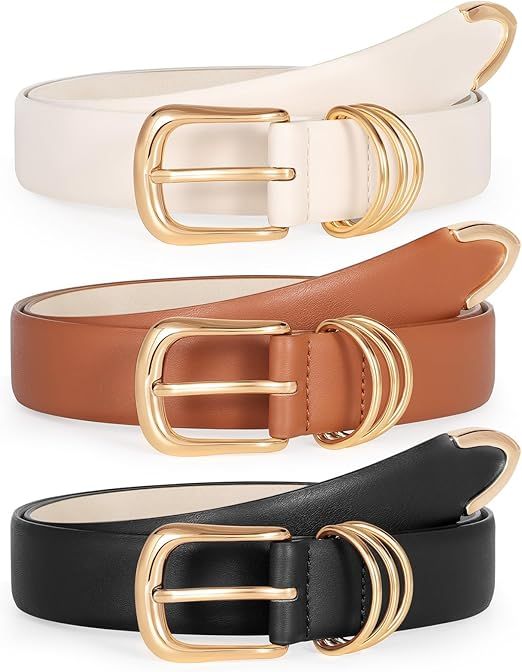 Women's Leather Belts for Jeans Dresses Ladies Waist Belt | Amazon (US)