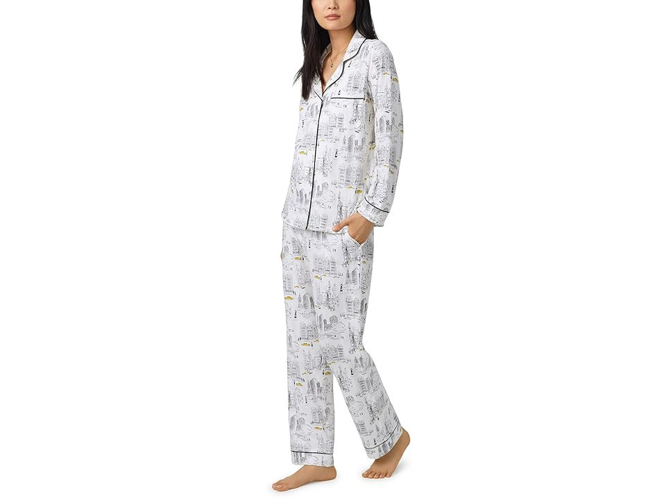 Bedhead PJs Organic Cotton Jersey Long Sleeve Classic PJ Set Women's Pajama Sets City That Never Sleeps : MD (US 8-10) | Zappos