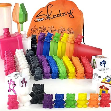 Skoolzy Language Rainbow Counting Bears Family with Matching Sorting Cups, Bear Counters and Dice... | Amazon (US)