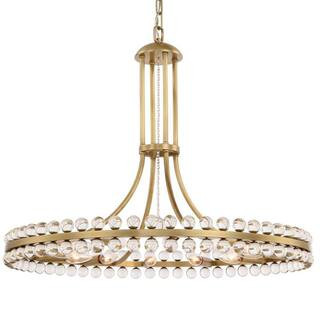 Crystorama Clover 12-Light Aged Brass Standard Chandelier CLO-8899-AG - The Home Depot | The Home Depot