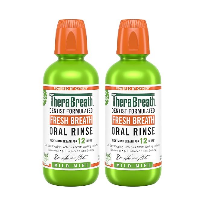 TheraBreath Fresh Breath Dentist Formulated Oral Rinse, Mild Mint, 16 Ounce (Pack of 2) | Amazon (US)
