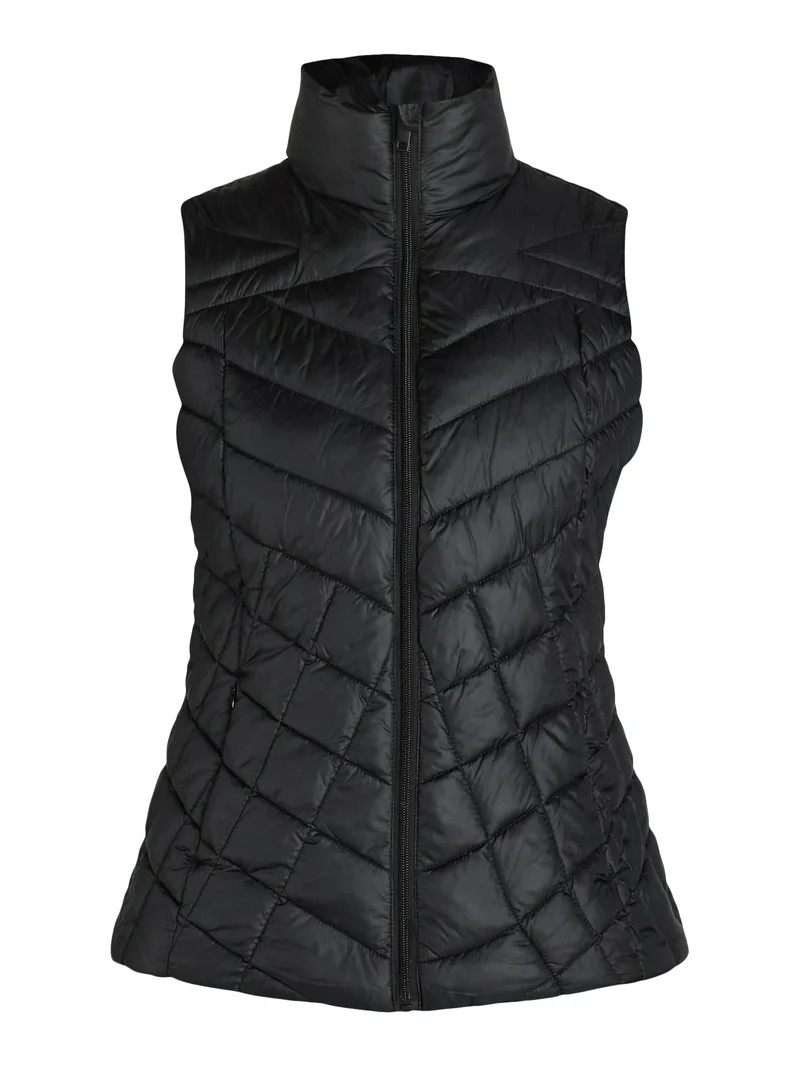 Big Chill Women's Chevron Quilted Puffer Vest, Midweight, Sizes S-3X | Walmart (US)