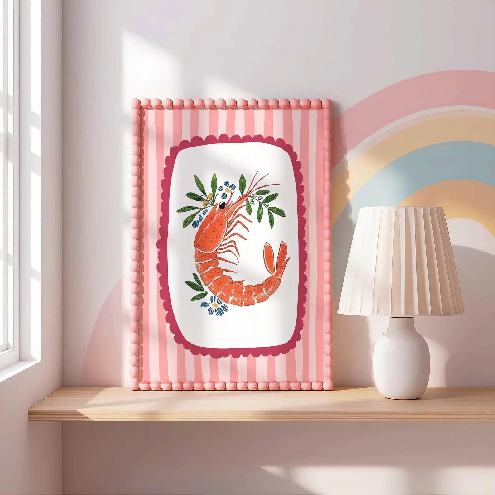 INSTANT Download 11x14 Wall Art | Printable Kids Decor | Pink Italian shrimp Print for Kids Room | Etsy (US)