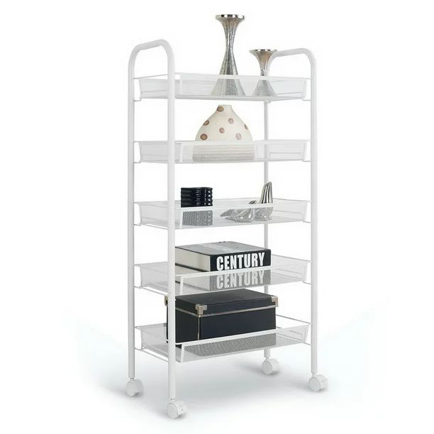 5-Tier Mesh Wire Rolling Cart Storage Multi-Purpose Trolley Organizer Kitchen Pantry Bathroom Liv... | Walmart (US)