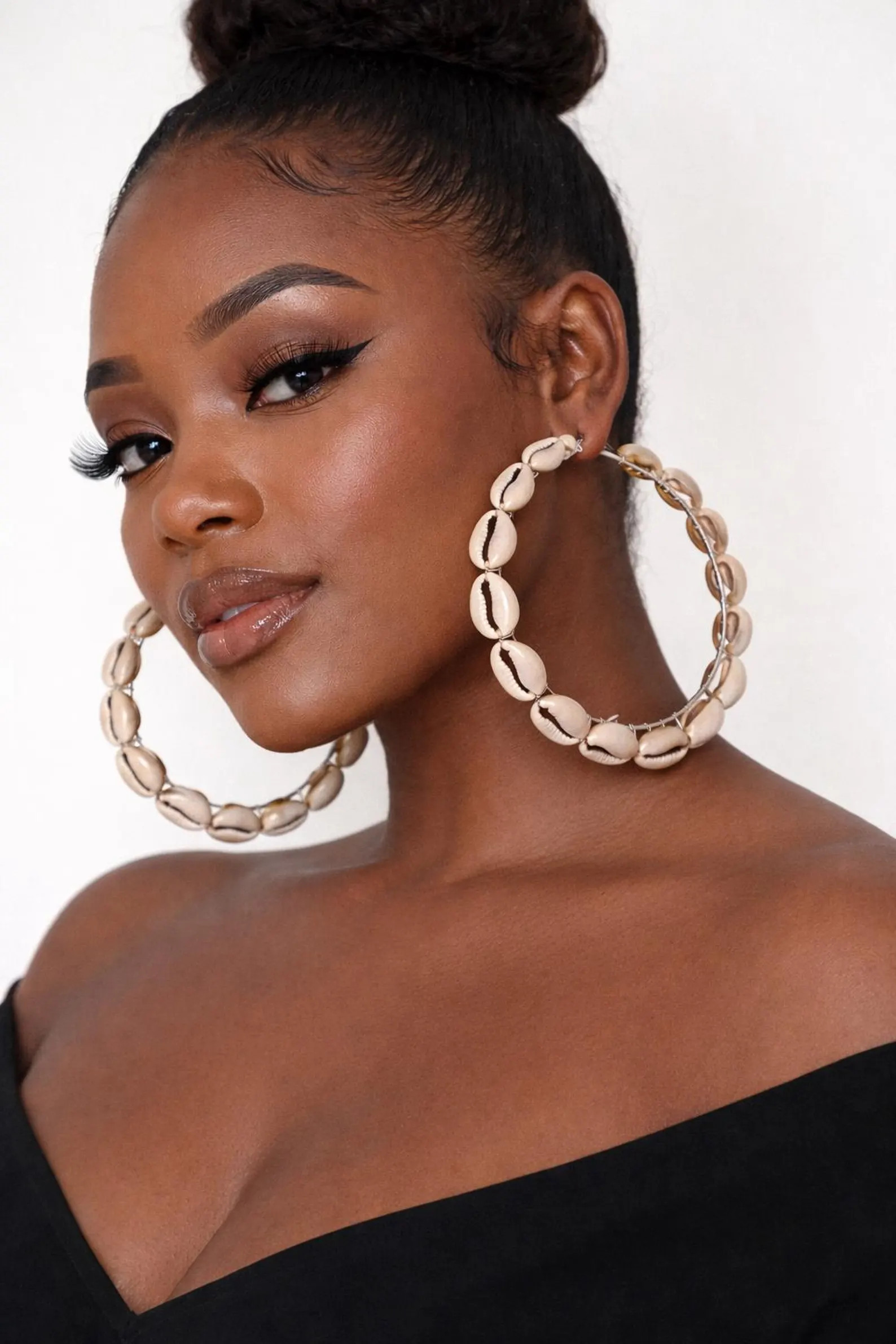 Cowrie Shell Hoop Earrings, Hypoallergenic Earrings, Large Hoop Earrings | Etsy (Global)