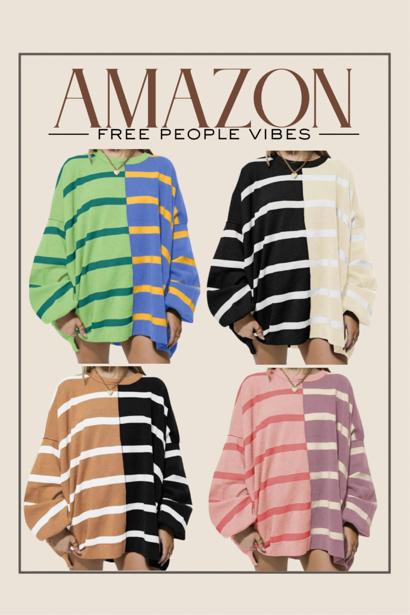 Amazon free people vibes sweater. 
Oversized fit. I sized up to an XL. 


#LTKsalealert #LTKfindsunder50 #LTKstyletip