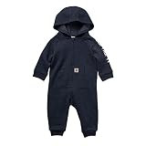 Carhartt baby boys Knit Long Sleeve Hoodneck Coverall Overalls, Navy Blazer Heather, 12 Months US | Amazon (US)
