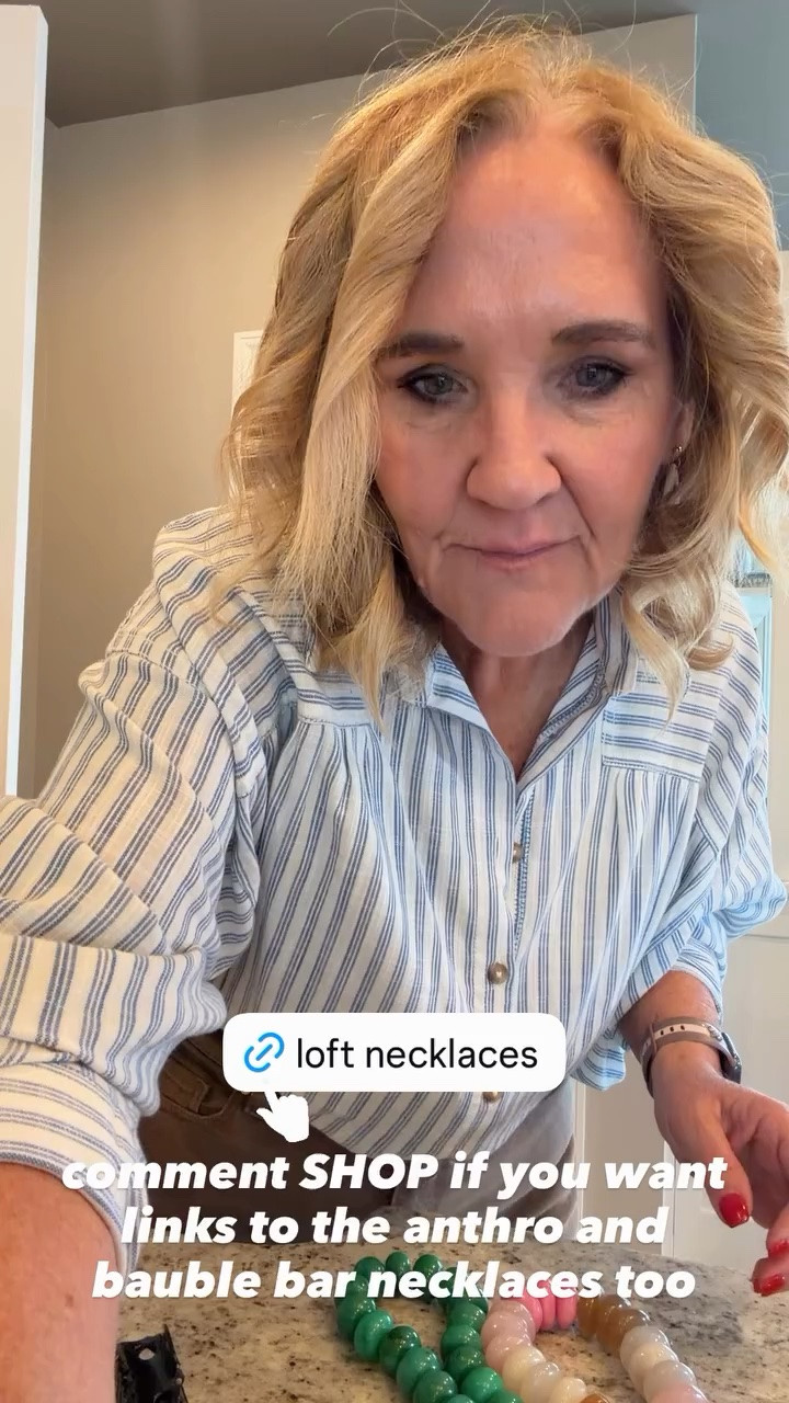links to my favorite bauble necklaces! 
Striped batwing blouse size small
Paige anessa jeans size 29 reg and I cut the hem

#LTKSaleAlert #LTKOver40 #LTKootd