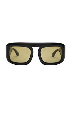 Elisa Johnson Aries Sunglasses in Gloss Black & Olive Green from Revolve.com | Revolve Clothing (Global)