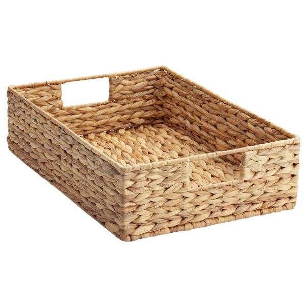 Large Water Hyacinth Serving Tray with Handles | The Container Store