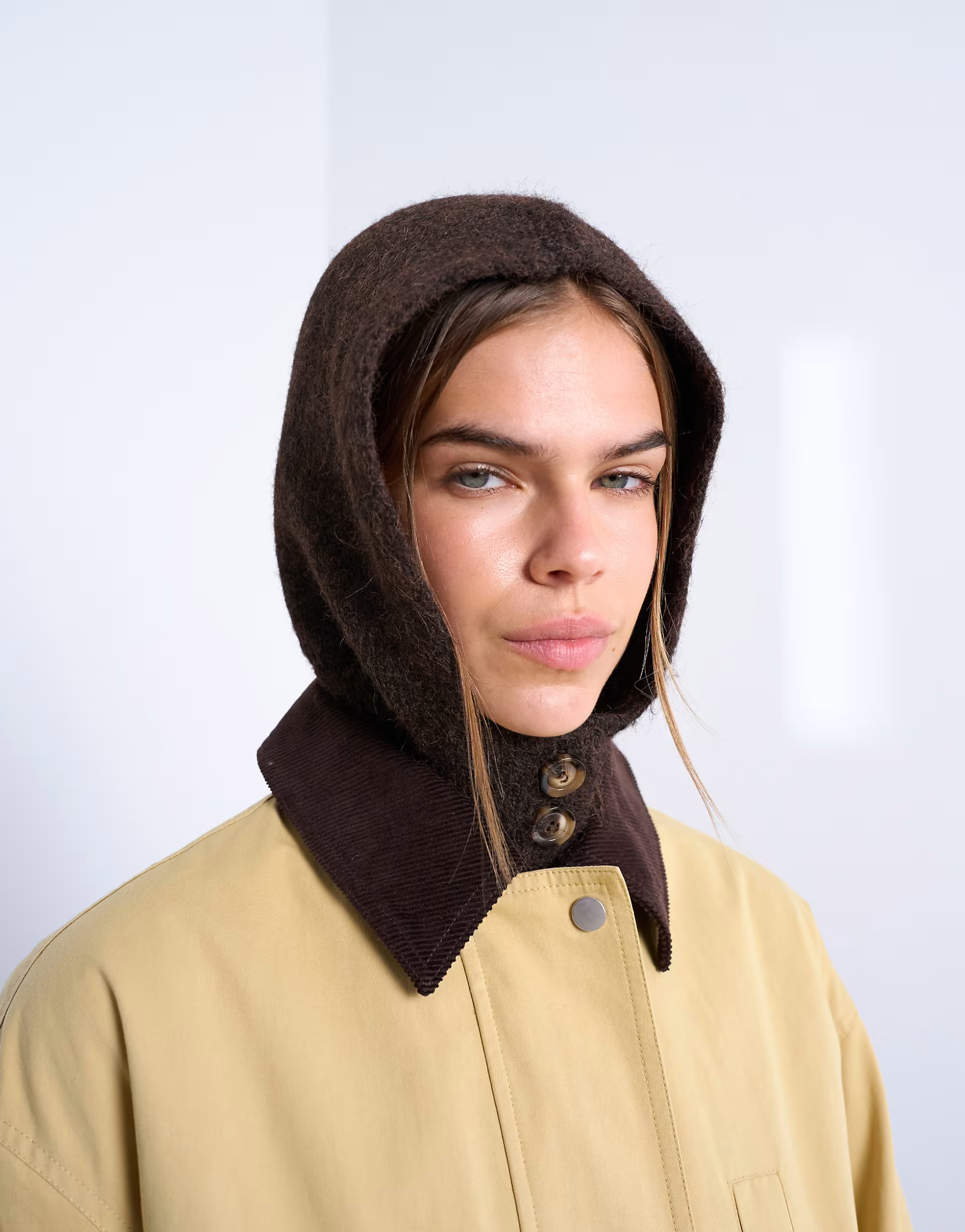 Topshop Hayley button balaclava in chocolate | ASOS (Global)