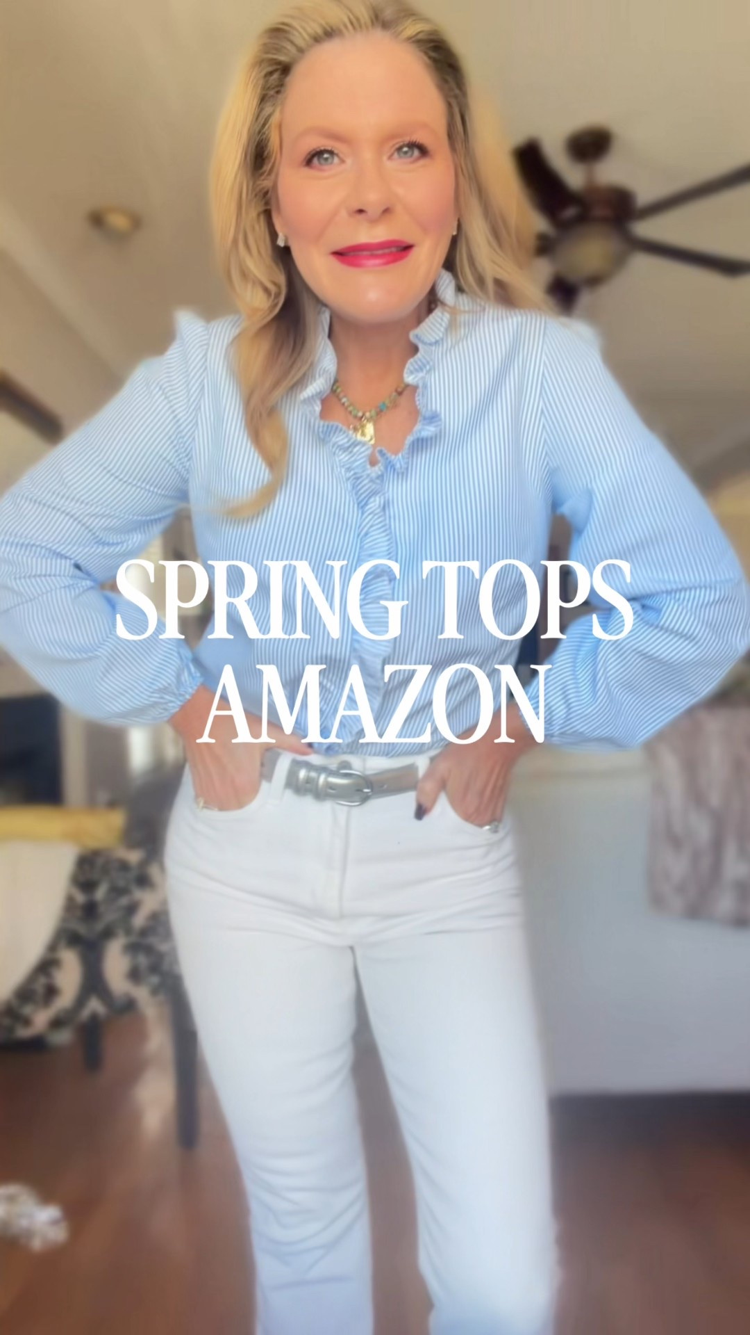 Spring blouse refresh — Amazon edition 🌸

Four crisp, pretty blouses.
All work-ready.
All from Amazon.

Because a polished top is the easiest way to elevate your entire look.

💙 Classic blue stripe with a feminine ruffle
🤍 Soft white with delicate detail
🌸 A fresh pastel moment for spring
✨ A chic neutral that pairs with everything

Lightweight. Tailored. Easy to tuck. Perfect under a blazer or styled solo with white denim.

Refreshing your work wardrobe doesn’t require a full overhaul — just a few beautiful blouses that feel crisp, confident, and put together.

Which one is your favorite — 1, 2, 3, or 4?

#CorporateToCocktail #AmazonFashion #SpringStyleRefresh #WorkwearChic #Over50Style #AmazonFinds #PolishedAndPretty

#LTKOver40 #LTKSeasonal #LTKSpringSale