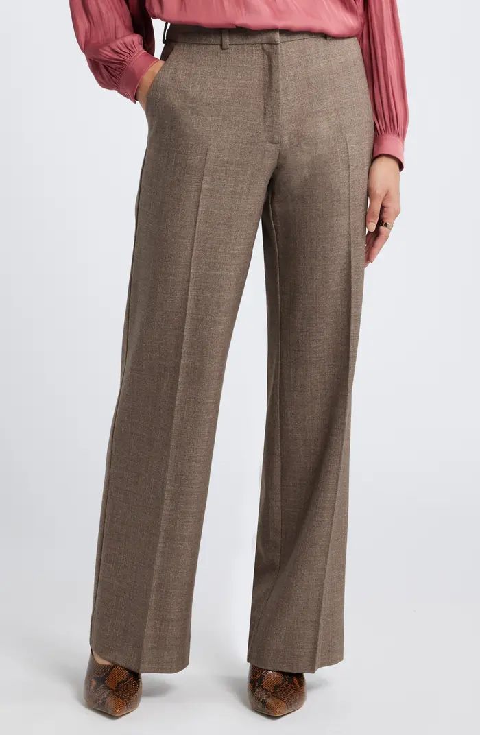 Textured Straight Leg Trousers | Nordstrom