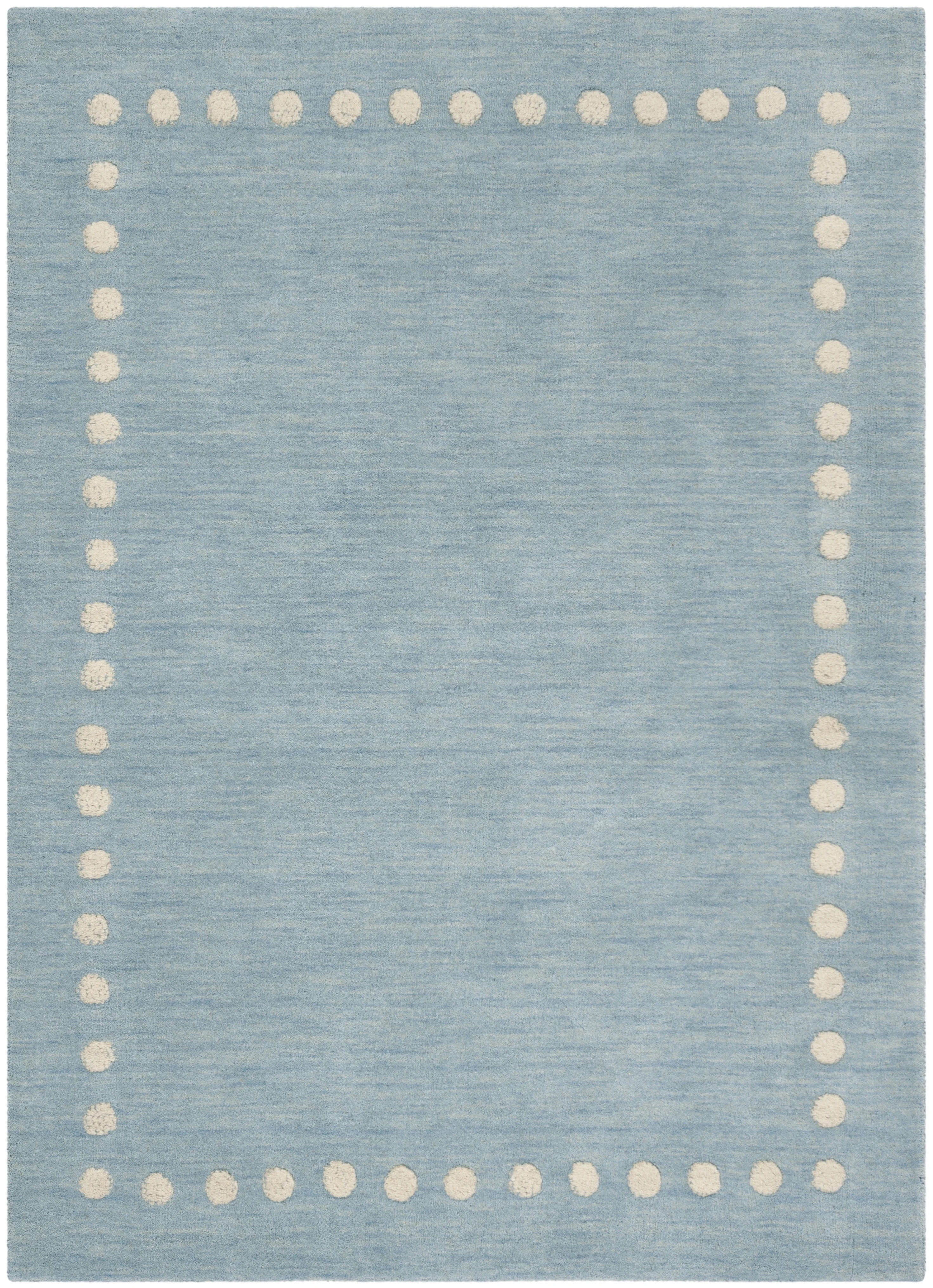 SAFAVIEH Kids Fiona Solid Bordered Wool Area Rug, Blue/Ivory, 3' x 5' - Walmart.com | Walmart (US)
