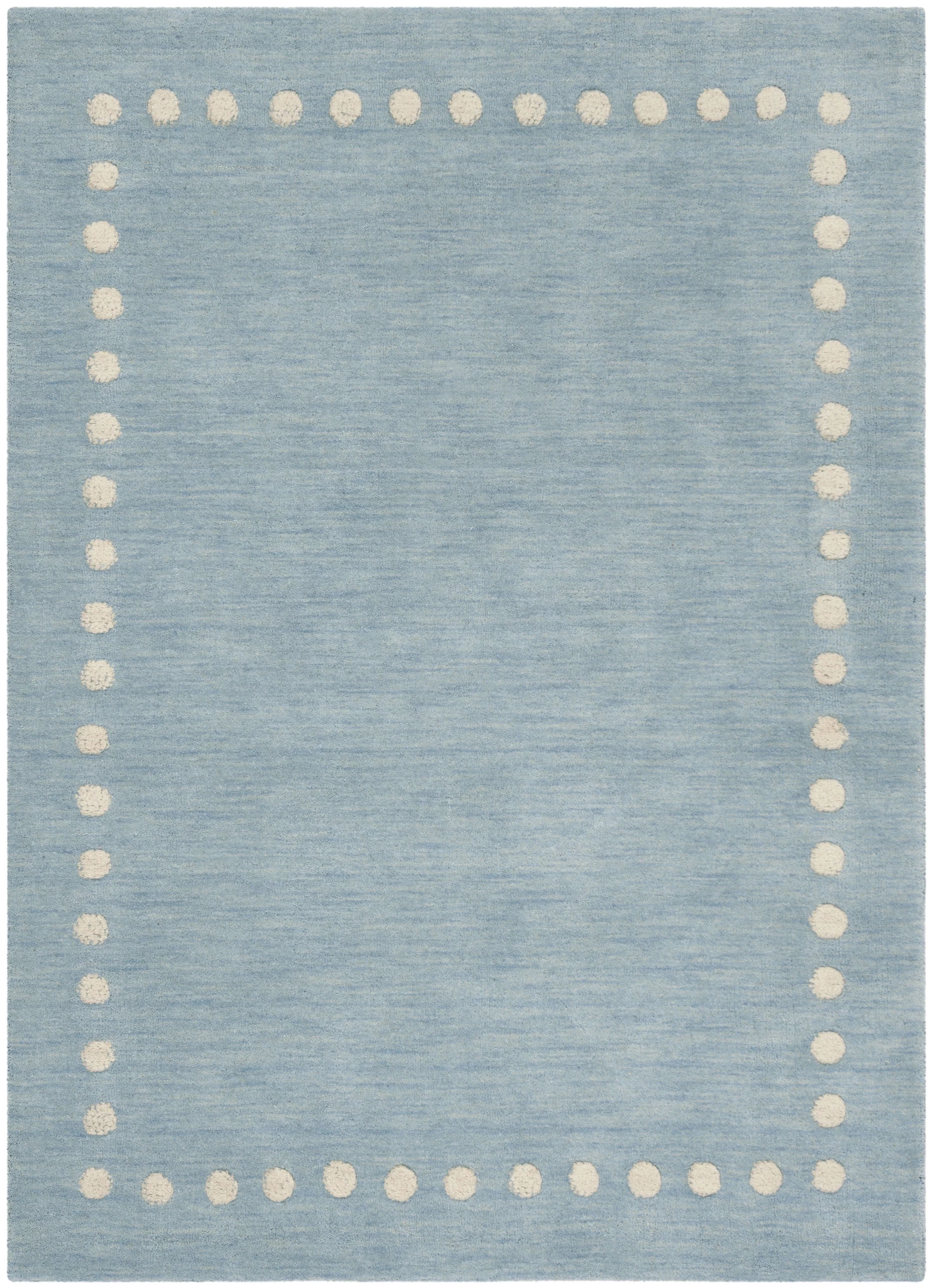 SAFAVIEH Kids Fiona Solid Bordered Wool Area Rug, Blue/Ivory, 3' x 5' - Walmart.com | Walmart (US)