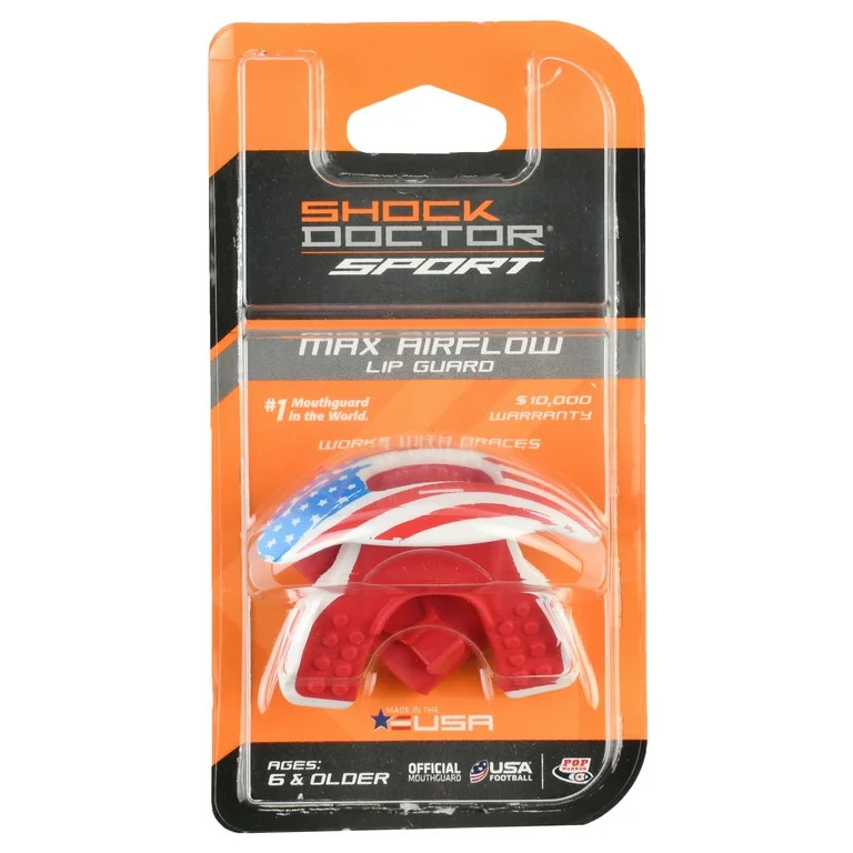 Shock Doctor Sport Max AirFlow Lip Guard Flag, One Size Fits Most | Walmart (US)