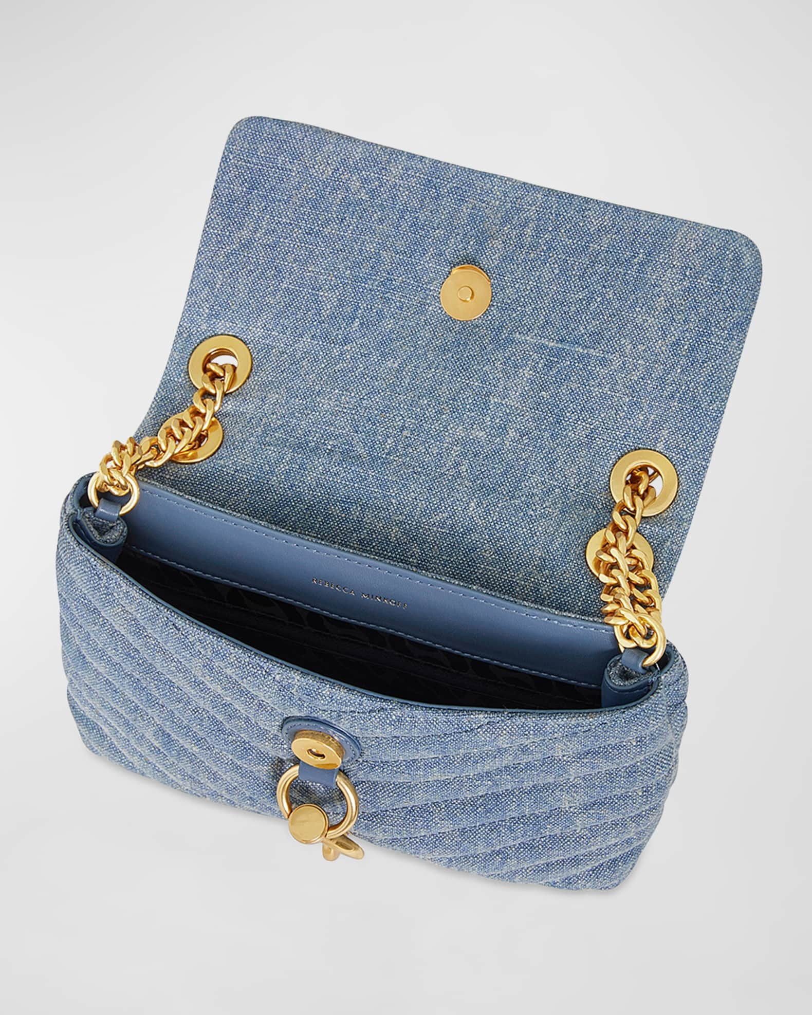 Edie Quilted Denim Crossbody Bag | Neiman Marcus