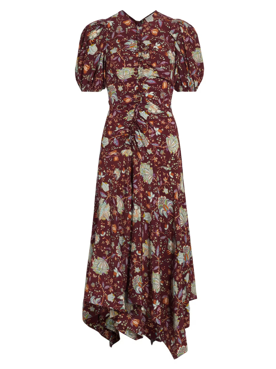 Heleen Crede De Chine Maxi Dress | Saks Fifth Avenue