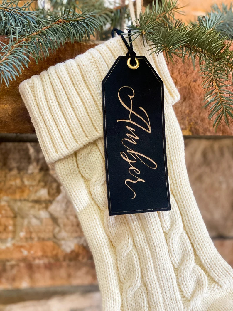 Christmas Stocking Tags Stocking Name Tags Leather Name - Etsy | Etsy (US)