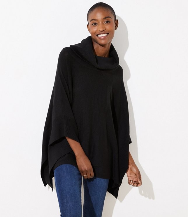 Turtleneck Knit Poncho | LOFT | LOFT