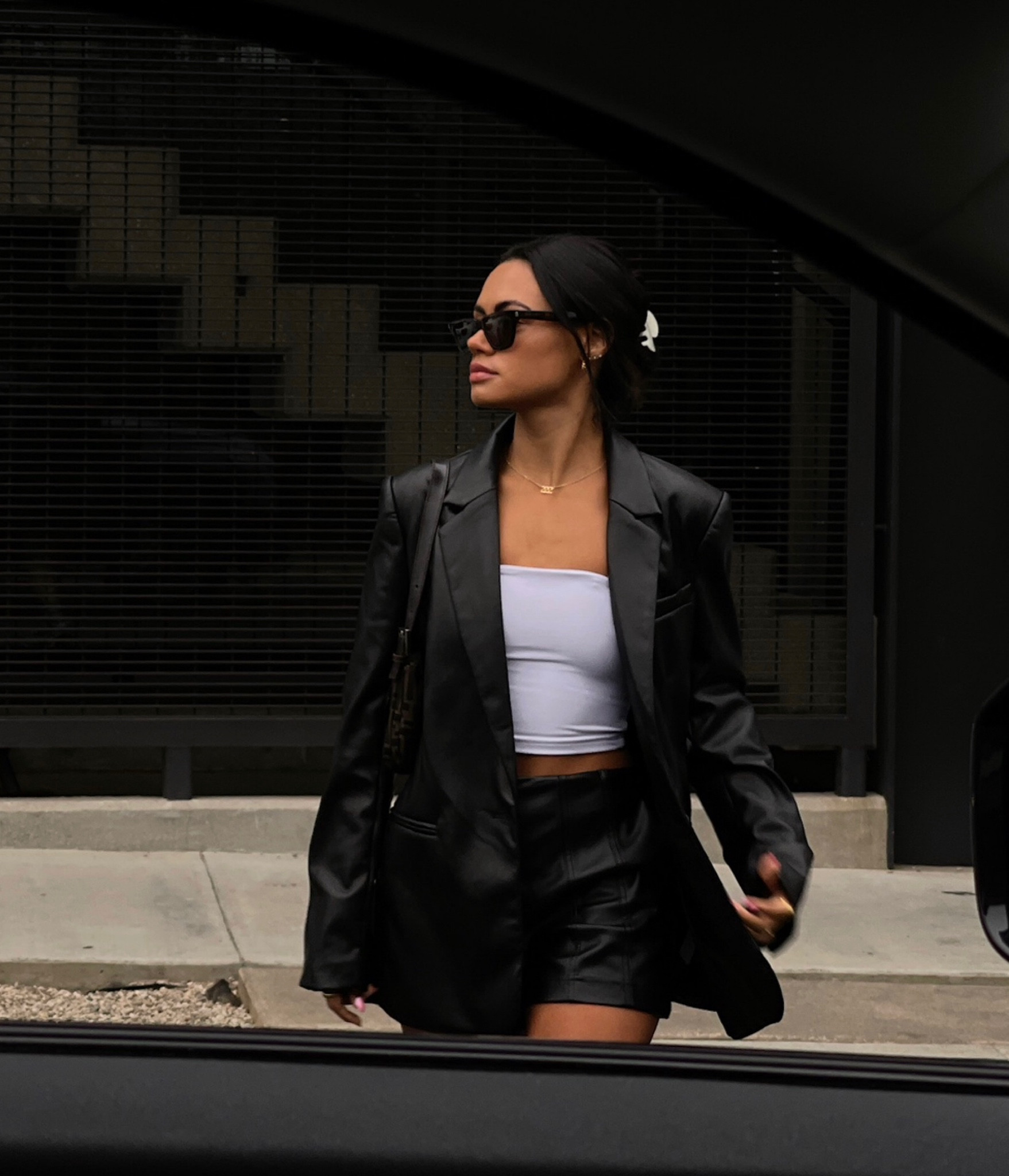 Abercrombie and fitch white tube top, dynamite faux leather shorts, banana republic black blazer #falloutfit #fallstyle 

#LTKSeasonal #LTKstyletip #LTKfindsunder100