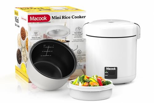 Mini Rice Cooker 1-1.5 Cups Uncooked(3 Cups Cooked), Rice Cooker Small with Bento Box, Removable Nonstick Pot, One Touch&Keep Warm Function, Portable Cooker for Soup Grain Oatmeal Veggie, Black | Amazon (US)